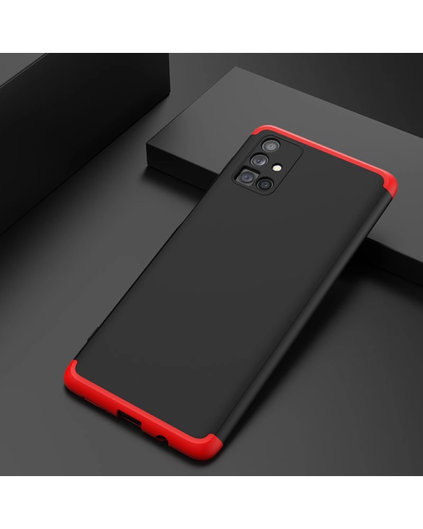 GKK 360 Protection Case Front and Back Case Full Body Cover Samsung Galaxy M51 black-red