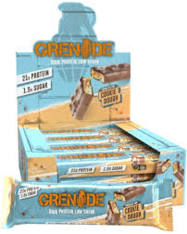 Grenade High Protein Low Sugar Bar Chocolate Chip Cookie Dough 12x60g