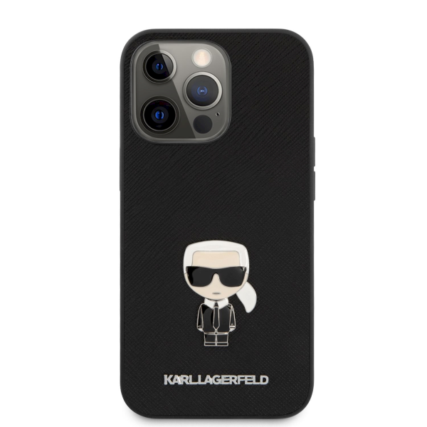 Обложка книги «KLHCP13LIKMSBK Karl Lagerfeld PU Saffiano Ikonik Cover for iPhone 13 Pro Black»