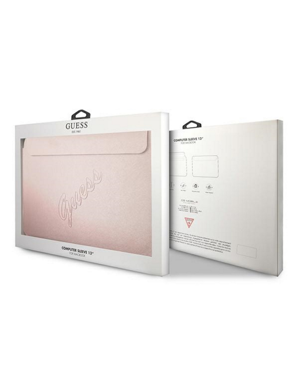 Original GUESS Laptop Sleeve Saffiano Script GUCS13PUSASPI 13 inches pink