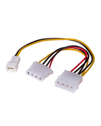 Адаптер с кабелем Akyga AK-CA-35 Molex (m) | 3 pin 12V (m) | Molex (f) 2x 15 см