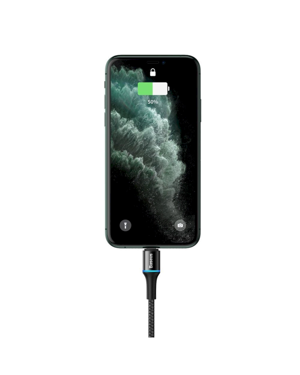 Baseus HALO USB-C -> Lightning Провод для Зарядки 18W / PD / LED / 100 cm Черный