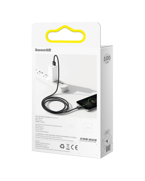 Baseus Superior Series Cable USB to micro USB, 2A, 1m (black)