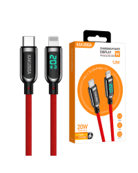 KAKUSIGA KSC-599 USB-C -> Lightning кабель для зарядки 20 Вт | ЖК-дисплей | 120 см красный