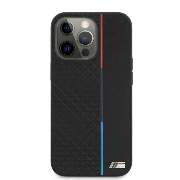 Обложка книги «BMHCP13LTRTBK BMW PU Triangles Tricolor Line Case for iPhone 13 Pro Black»