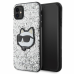 Оригинальный чехол KARL LAGERFELD Glitter Choupette Patch KLHCN61G2CPS для Iphone 11| Xr серебристый