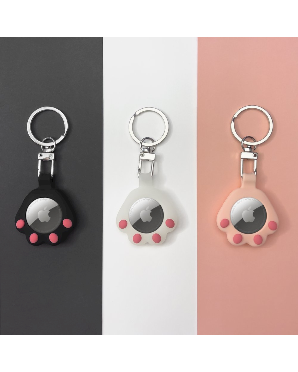 Fusion Cat Paw брелок для Apple AirTag с кольцом для ключей черный