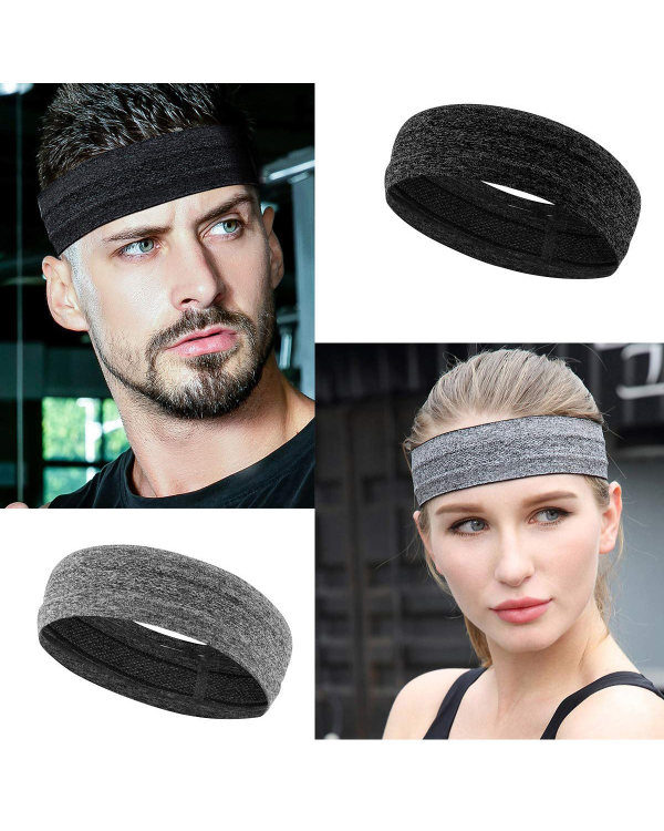 Elastic fabric headband for running fitness black