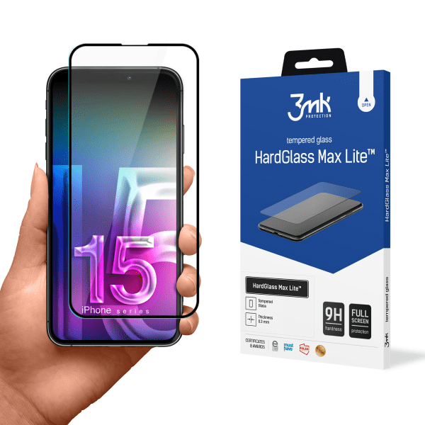 Обложка книги «Apple iPhone 15 Pro Max - 3mk HardGlass Max Lite™ screen protector»