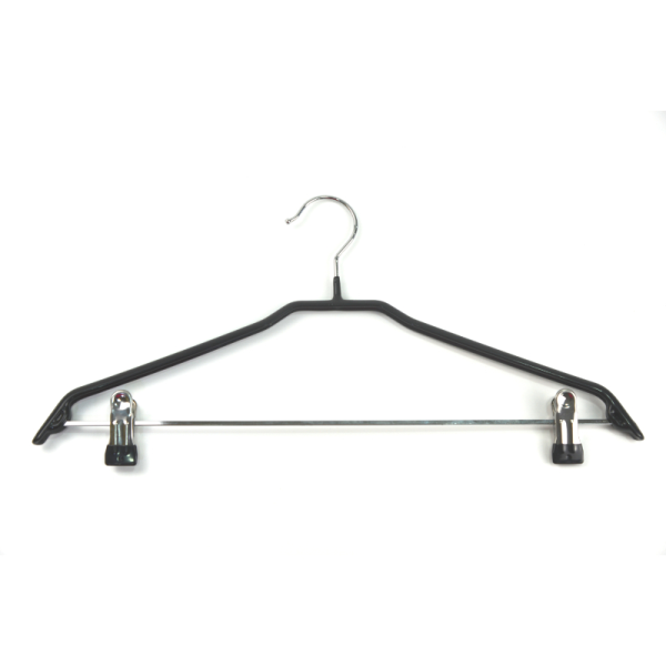 Плечики для одежды с зажимами 2шт. сталь | винил Non Slip 44cm черный