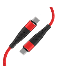 Кабель Fusion Fishbone USB-C - USB-C 65 Вт | 3 А | 1,5 м красный