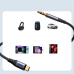 Joyroom стерео аудио кабель AUX 3,5 мм миниджек - USB-C для телефона 1,2 м черный (SY-A07)