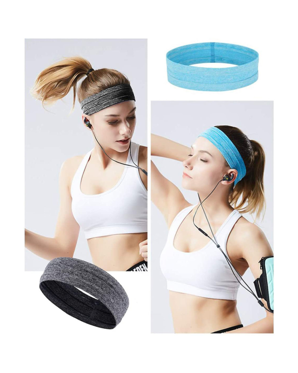 Elastic fabric headband for running fitness black