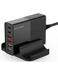 6x USB charger Blitzwolf BW-S16, QC 3.0, PD3.0, 75W (Black)