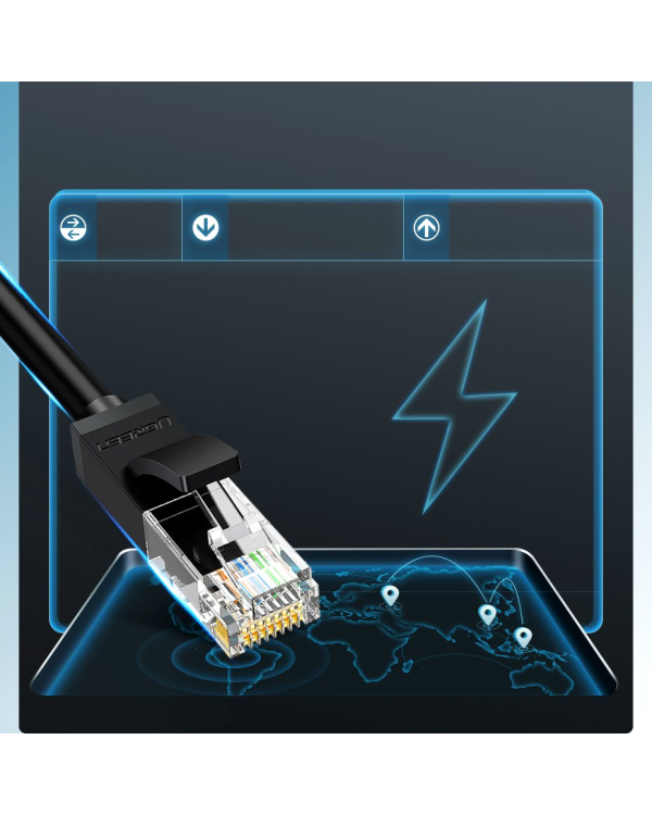 Дополнительное изображение книги «Ugreen cable internet network cable Ethernet patchcord RJ45 Cat 6 UTP 1000Mbps 20m black (20166)»