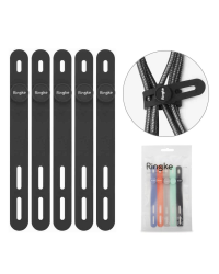 Ringke set 5x Silicone Strap cable organizer cable clip tie black (ACSI0002)