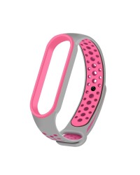 Fusion Dots Ремешок для часов Xiaomi Mi Band 3 / Mi Band 4 сeрый розовый