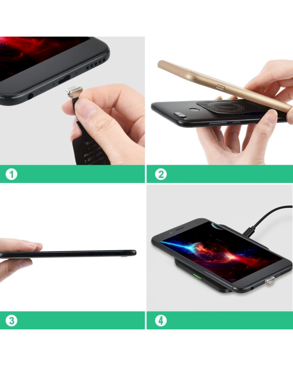 Дополнительное изображение книги «Choetech Adapter for Wireless Charging Qi USB Type C Induction Insert black (WP-TYPEC)»