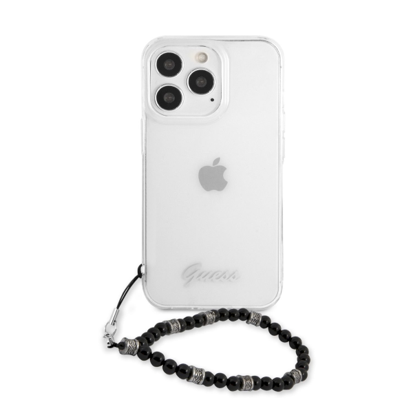 Обложка книги «GUHCP13XKPSBK Guess PC Script and Black Pearls Case for iPhone 13 Pro Max Transparent»