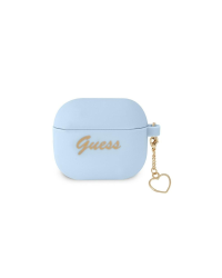 Чехол Guess для Airpods 3 GUA3LSCHSB синий Силиконовый шарм в виде сердца