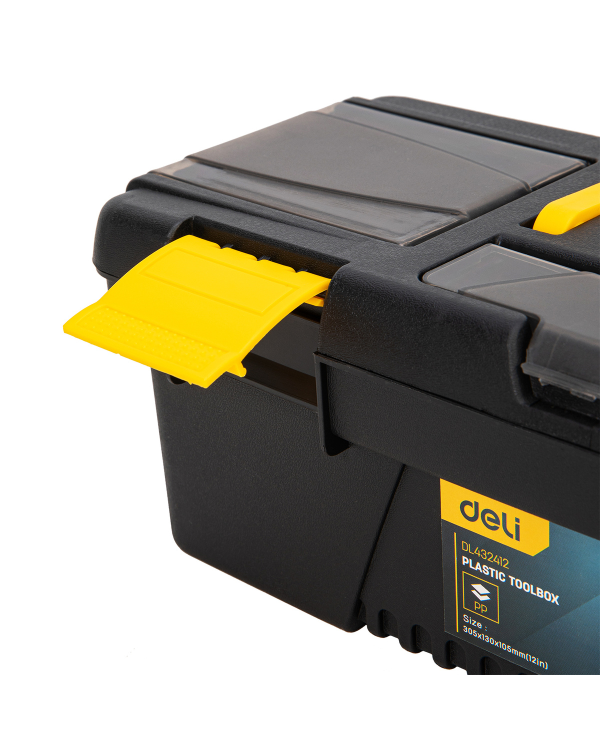 Пластиковый ящик для инструментов Deli Tools EDL432412, 12'' (желтый)