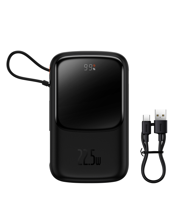 Powerbank Baseus Qpow PRO with cable, 10000mAh, 22.5W (Black)