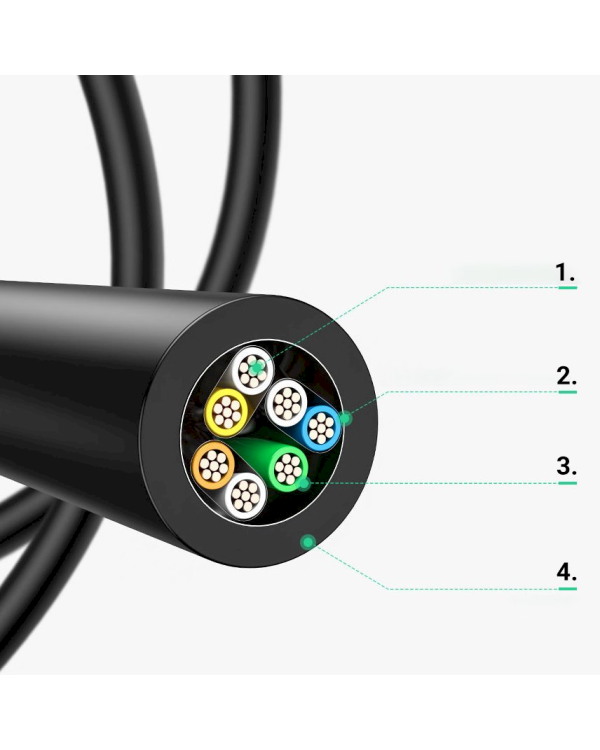 Ugreen extension cable Ethernet RJ45 Cat 7 10000 Mbps / 10 Gbps internet cable 2 m black (NW148)