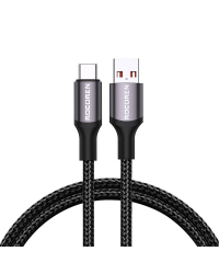 Кабель быстрой зарядки Rocoren USB-A to USB-C Retro Series 1m 3A (серый)