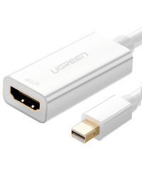 Ugreen FHD (1080p) HDMI (female) - Mini DisplayPort (male - Thunderbolt 2.0) adapter cable white (MD112 10460)
