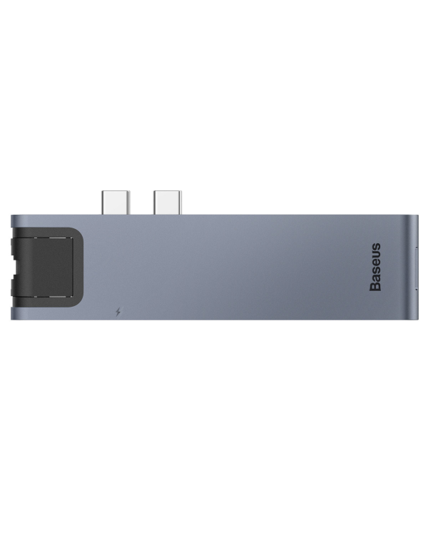Baseus CAHUB-L0G 7 in 1 Приставка для MacBook | HDMI | 2 x USB 3.0 | USB-C | RJ45 | SD | Micro SD Thunderbolt C+