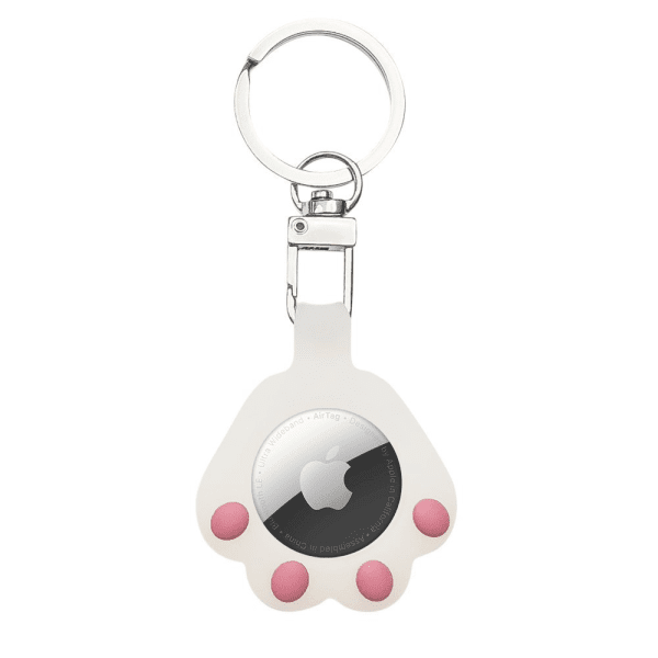 Fusion Cat Paw брелок для Apple AirTag с кольцом для ключей белый