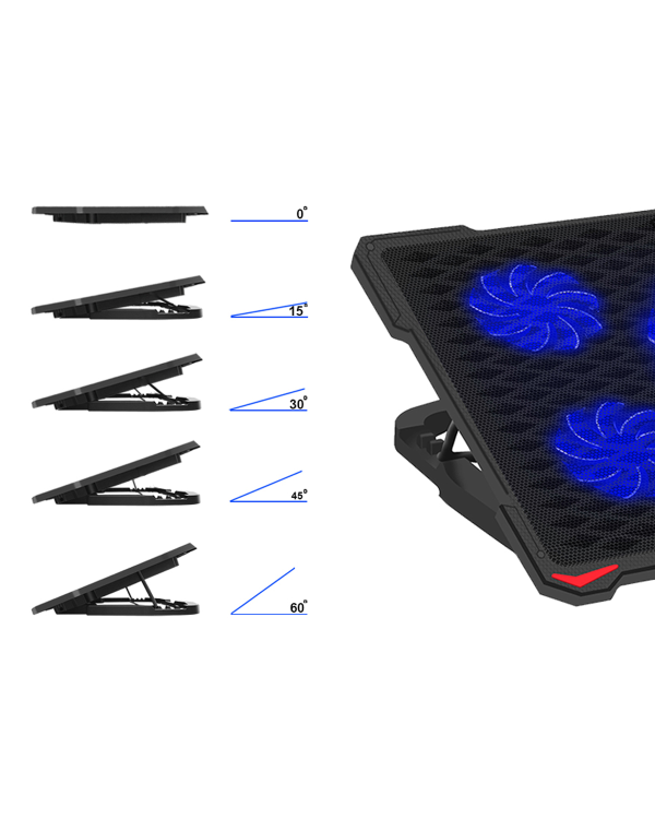 Охлаждающая подставка Platinet PLCP5FB для ноутбуков 17'' черная