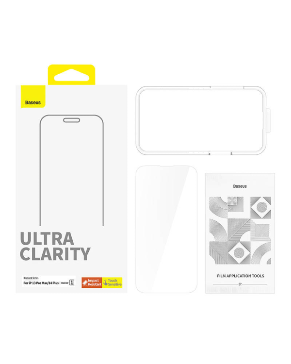 Tempered Glass screen protector  Baseus OS Diamond Series HD for Iphone 13|13 Pro|14(Clear)