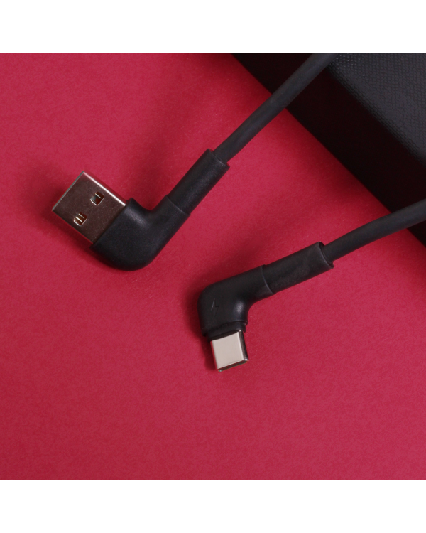 Maxlife MXUC-09 angle cable USB - USB-C 1,0 m 3A black