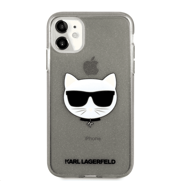Обложка книги «KLHCN61CHTUGLB Karl Lagerfeld Choupette Head Glitter Case for iPhone 11 Black»