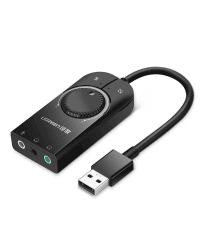 External USB audio card UGREEN 1m (black)