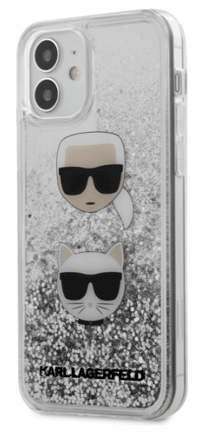 Karl Lagerfeld KLHCP12SKCGLSL Liquid Glitter 2 Heads Cover Чехол для Apple iPhone 12 Mini Серебряный Karl Lagerfeld KLHCP12SKCGLSL Liquid Glitter 2 Heads Cover Чехол для Apple iPhone 12 Mini Серебряный