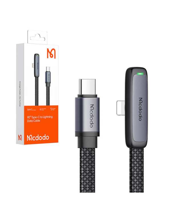 USB-C to lightning angle cable Mcdodo CA-3351,1.8m (black)