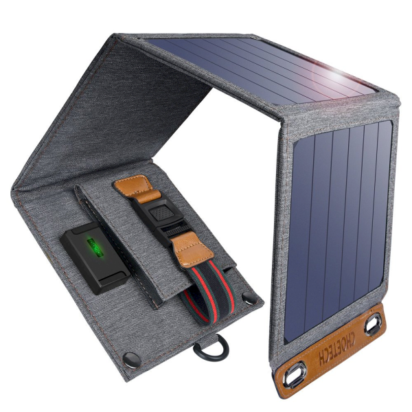 Choetech Foldable Travel Solar Solar Solar Charger 14W with USB 5V / 2.4A Solar Panel Gray (SC004)