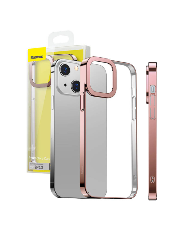 Baseus Glitter Transparent Case for iPhone 13 (pink)