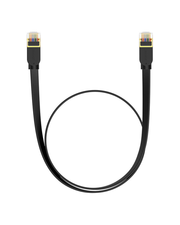 Baseus Cat 7 UTP Ethernet RJ45 Кабель плоский 1 м черный