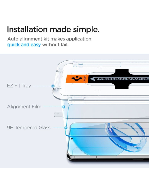 ТЕМПЕРИРОВАННОЕ СТЕКЛО Spigen GLAS.TR "EZ FIT" 2-PACK GALAXY S23+ PLUS CLEAR