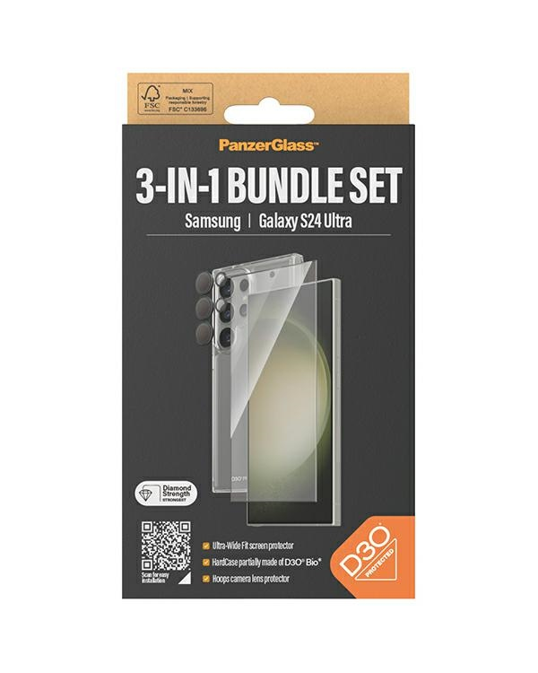 PanzerGlass Bundle 3in1 Sam S24 Ultra S928 Hardcase + Screen Protector + Camera Lens B1212+7352