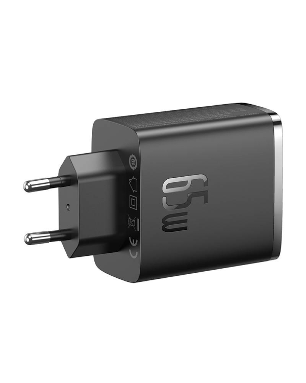 Настенное зарядное устройство Baseus OS-Cube Pro 2xUSB-C + USB, 65 Вт (черный)