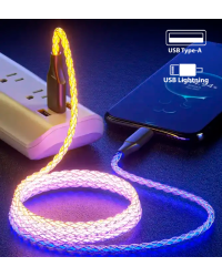 Кабель Fusion LED USB-A - Apple Lightning 20 Вт | 2,4 А | 100 см