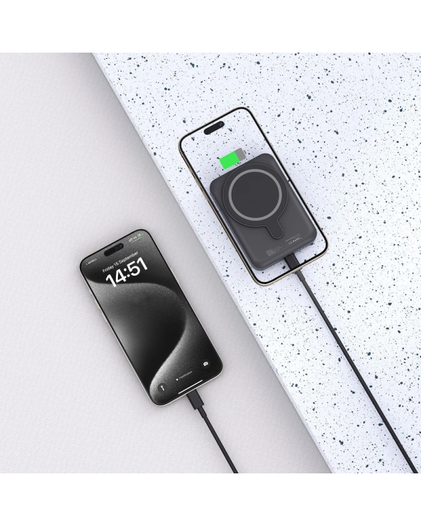 Tech-Protect LifeMag PB11 Powerbank с портом USB-C MagSafe 10000mAh 15W - черный + кабель USB-C