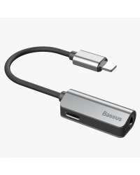 Baseus adapter L32 Lightning to Lightning - jack 3,5mm black-silver