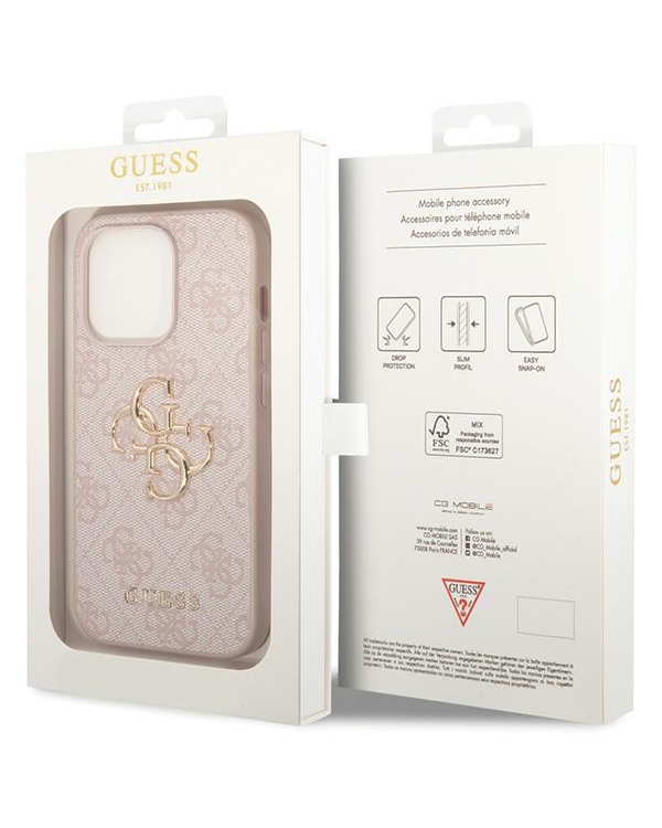 Guess GUHCP15L4GMGPI Apple iPhone 15 Pro 6.1pink hardcase 4G Big Metal Logo