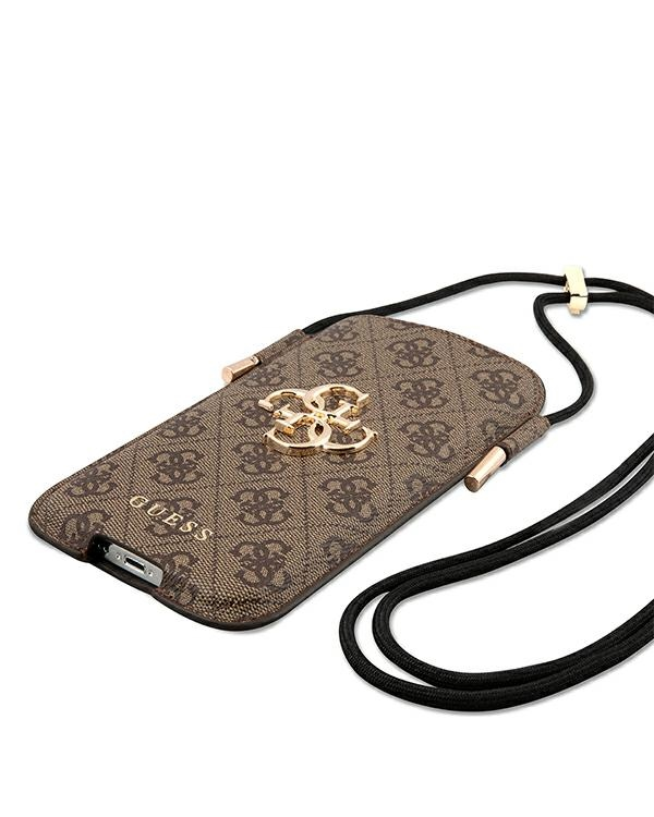 Guess Torebka na telefon GUHCP12L4GPSBR 6,7" brązowy|brown 4G Metal Logo