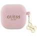 Guess GUA4LECG4P AirPods 4 чехол розовый силиконовый 4G брелок